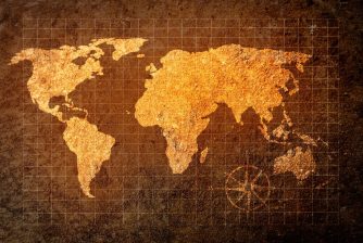 world map on grunge background